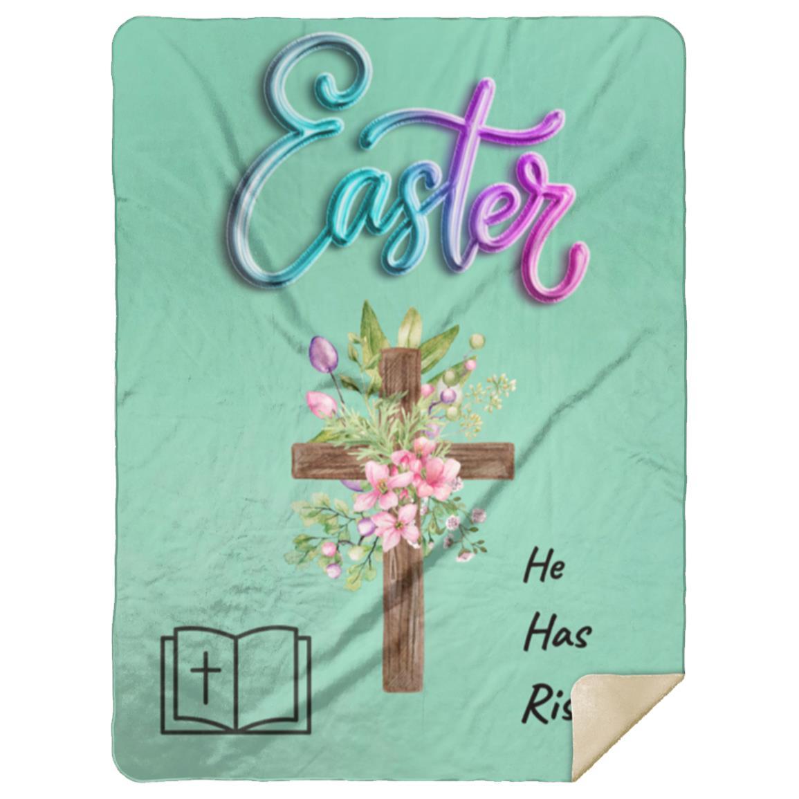 Sherpa Blanket - He Has Risen Easter 60x80