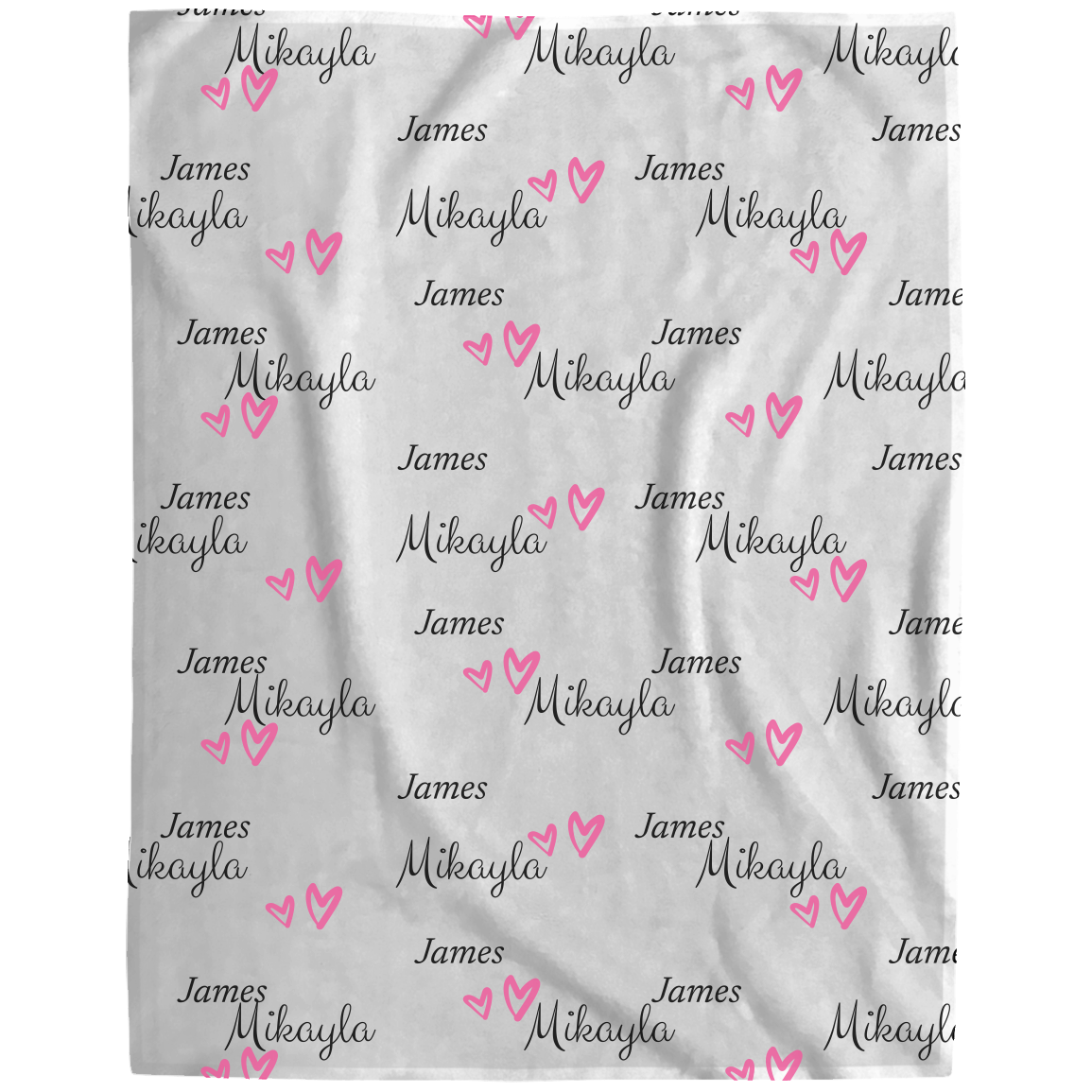 Plush Fleece Heart Blanket - Personalized
