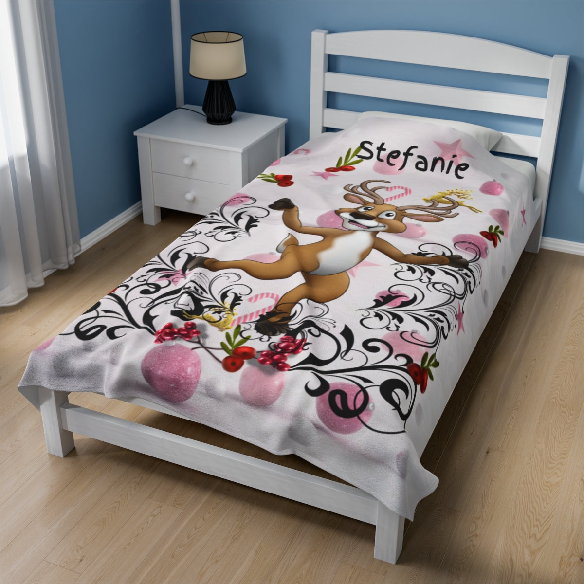 Plush Velveteen Reindeer Blanket