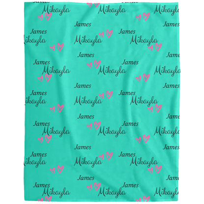 Plush Fleece Heart Blanket - Personalized
