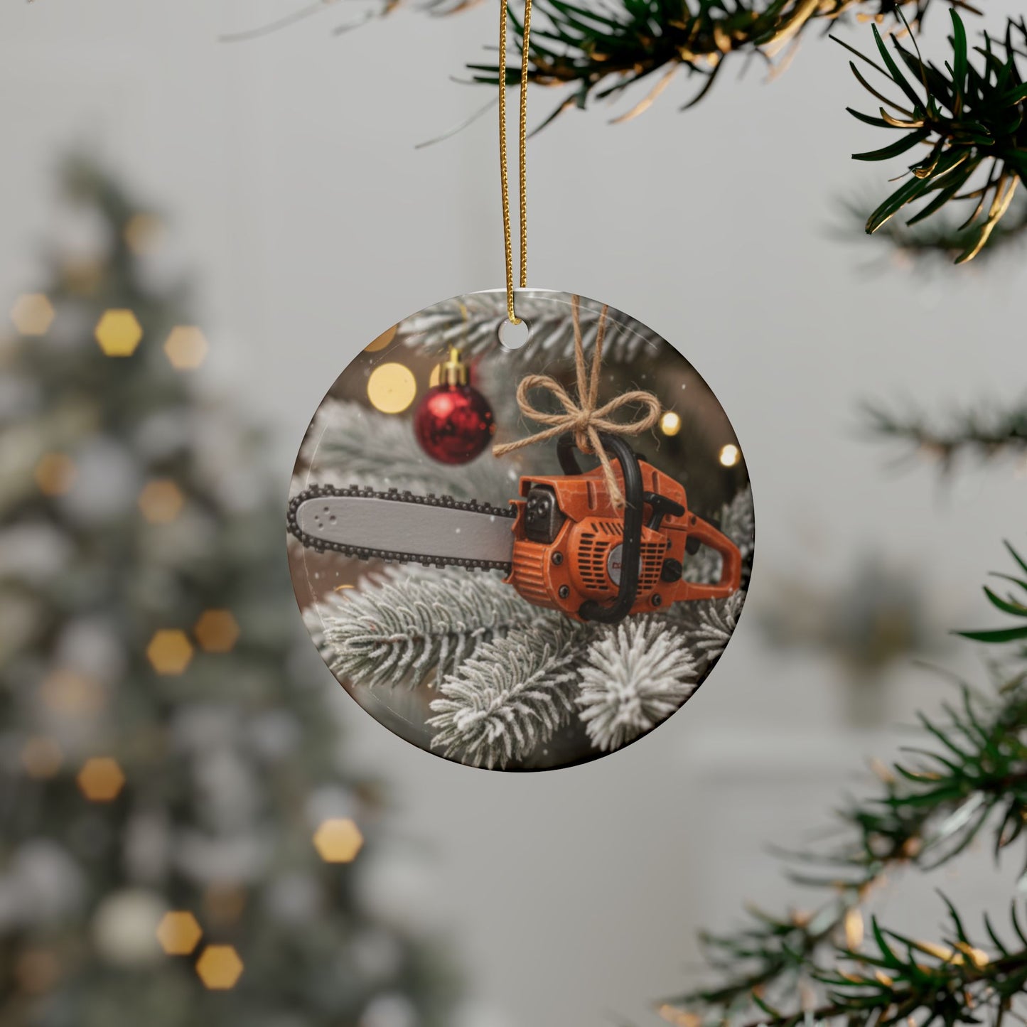 On the Thirteenth Day of Christmas - A Chainsaw Festive Ceramic Ornament