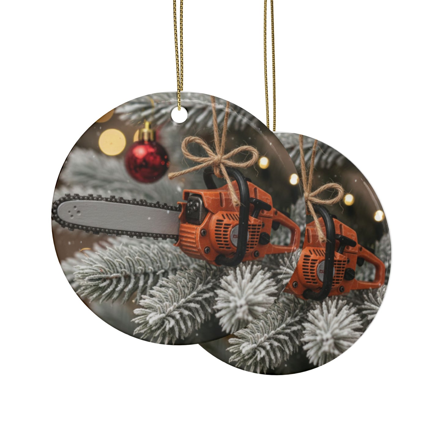 On the Thirteenth Day of Christmas - A Chainsaw Festive Ceramic Ornament