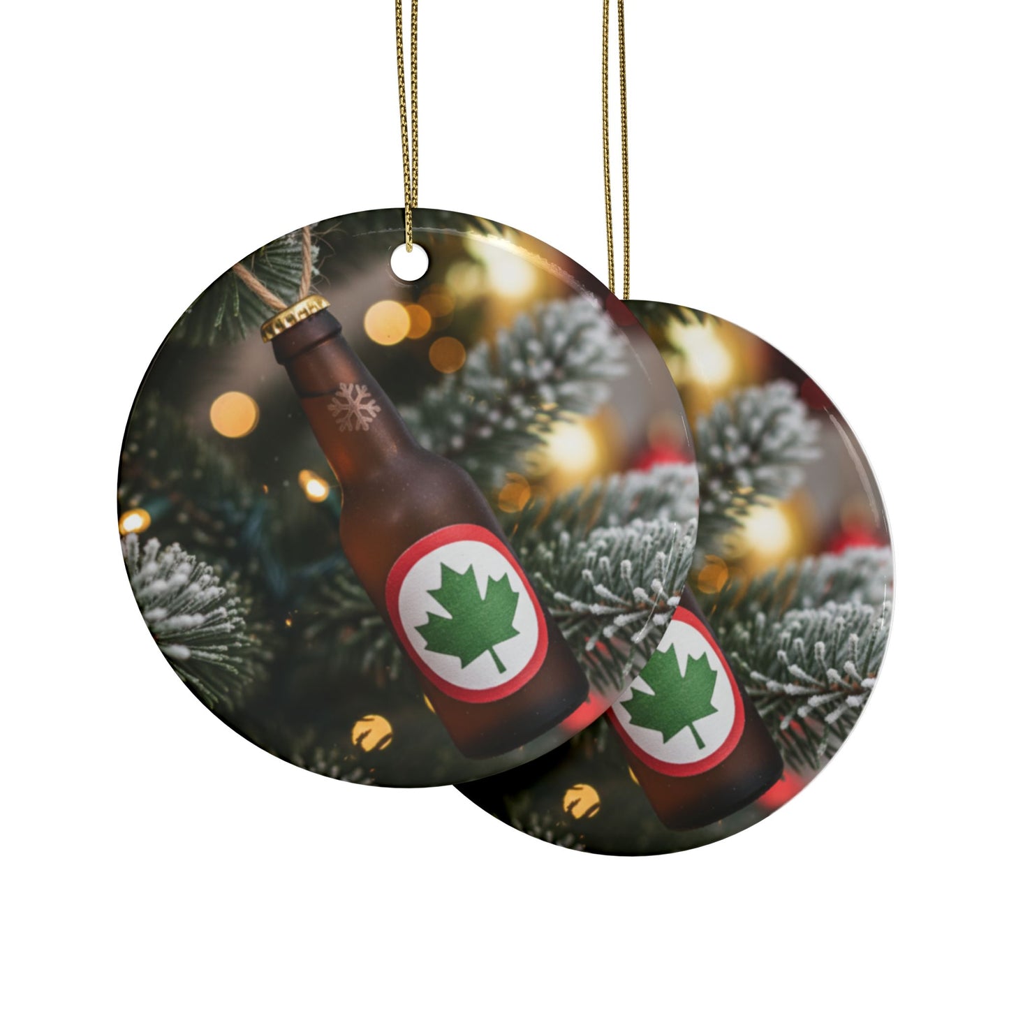 On the First Day of Christmas - A Beer in a Tree!! Bob and Doug Festive Ceramic Ornament