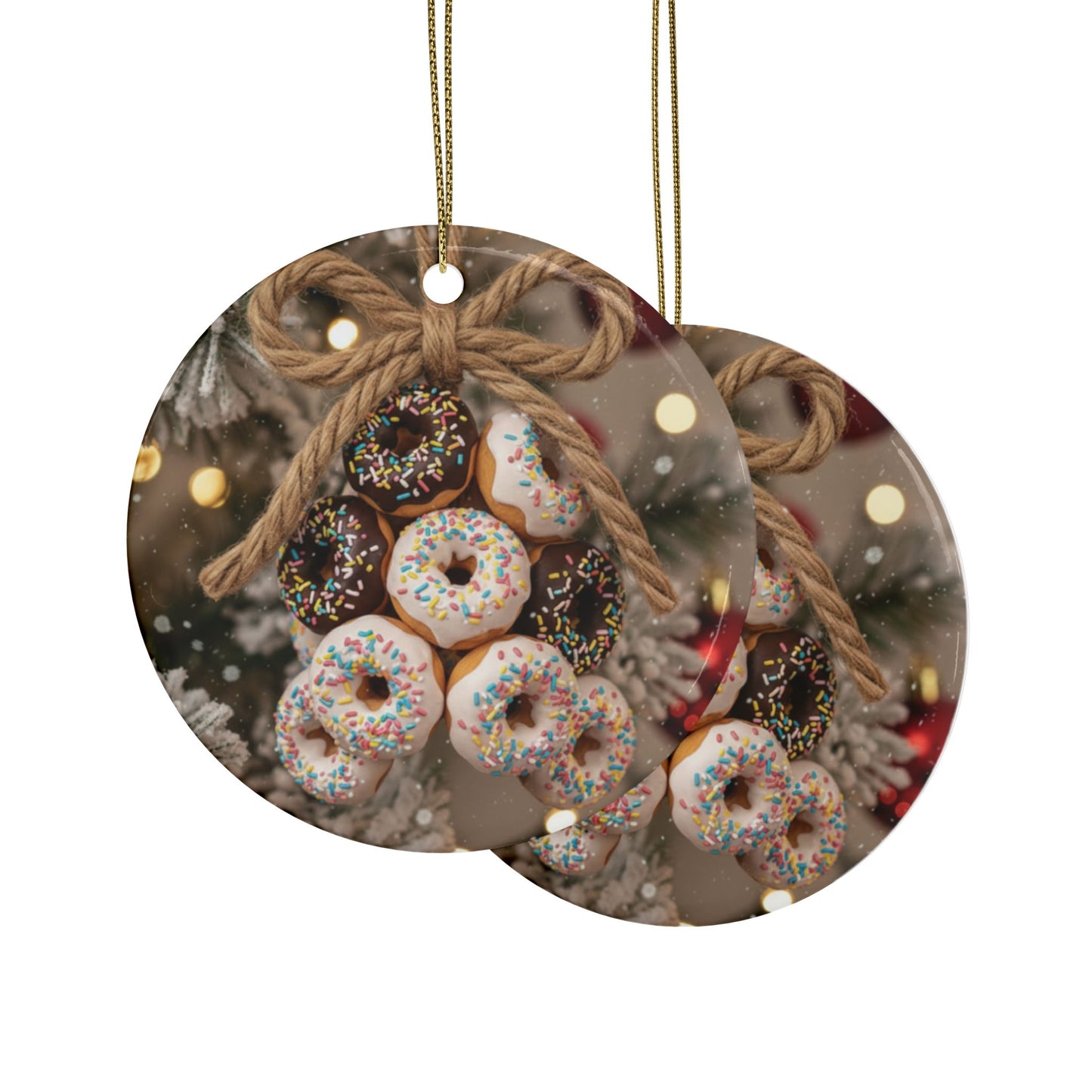 On the Ninth Day of Christmas - 9 Donughts - Bob and Doug Festive Ornaments