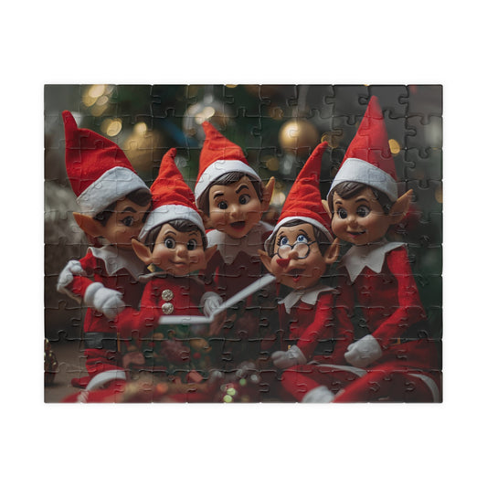 Holiday Elf Puzzle — Festive Christmas Elves Jigsaw (110 pcs)