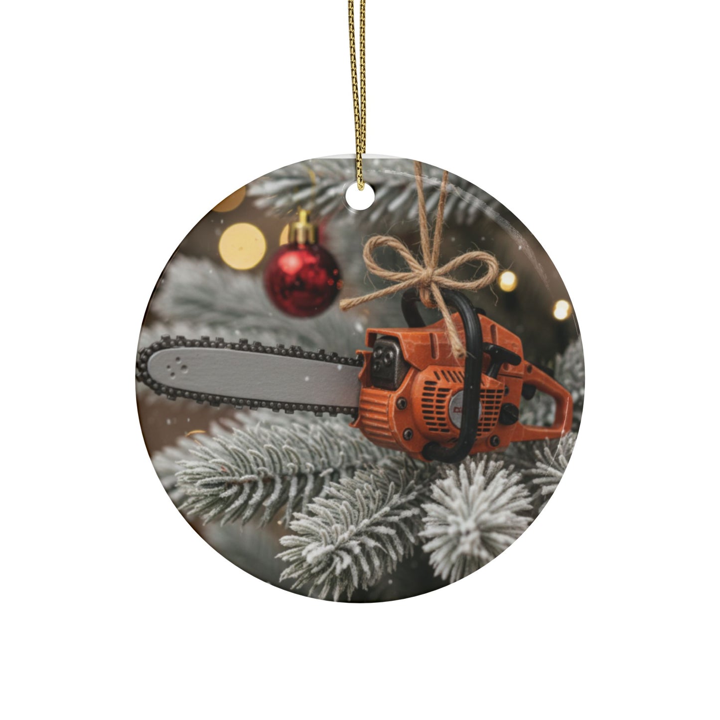 On the Thirteenth Day of Christmas - A Chainsaw Festive Ceramic Ornament