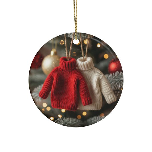 On the Second Day of Christmas - Two Turtle Necks Ceramic Ornaments - Beauty!