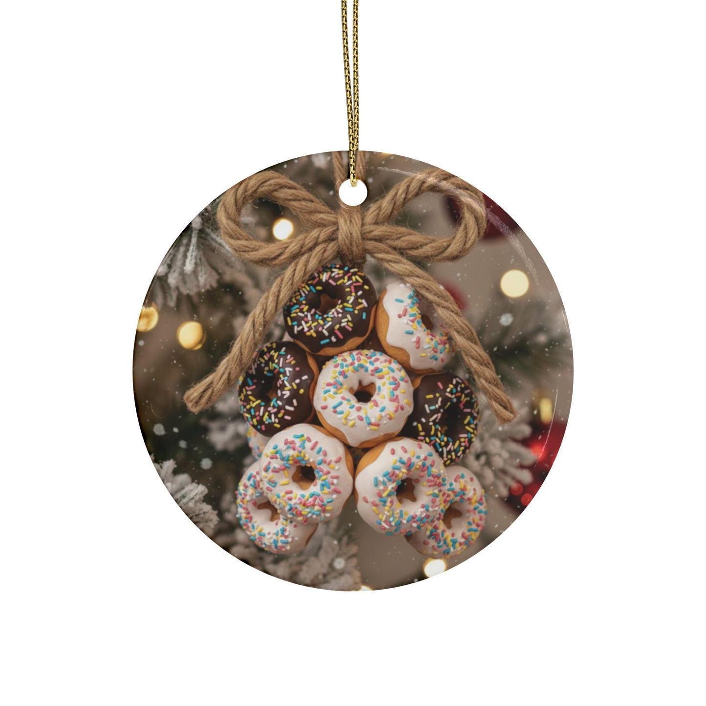 On the Ninth Day of Christmas - 9 Donughts - Bob and Doug Festive Ornaments
