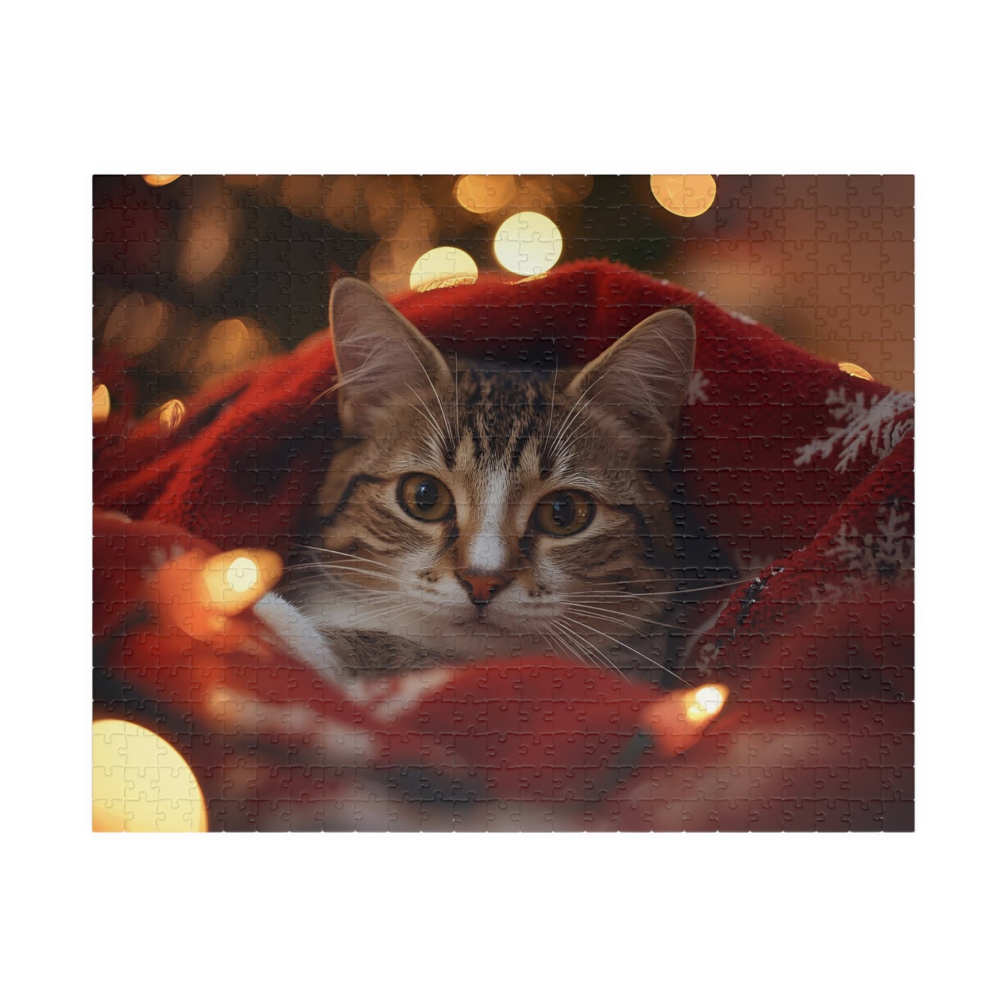 Cozy Cat Christmas Puzzle — Holiday Cat Jigsaw (110  or 520 pcs)