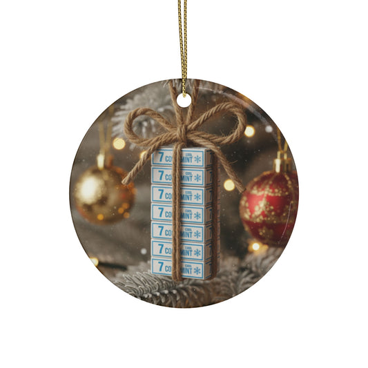 On the 7th Day of Christmas - 7 Packs of Smokes (not for puffing) Bob and Doug Festive Ornaments