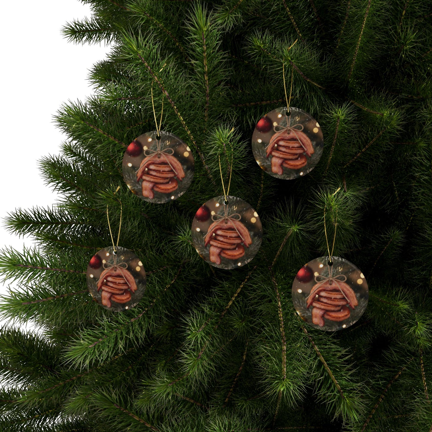 On the Fourth Day of Christmas - 4 Pounds of Back-bacon - Bob and Doug Festive Ornaments