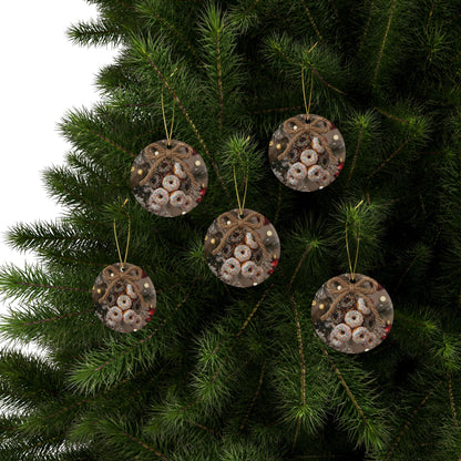 On the Ninth Day of Christmas - 9 Donughts - Bob and Doug Festive Ornaments