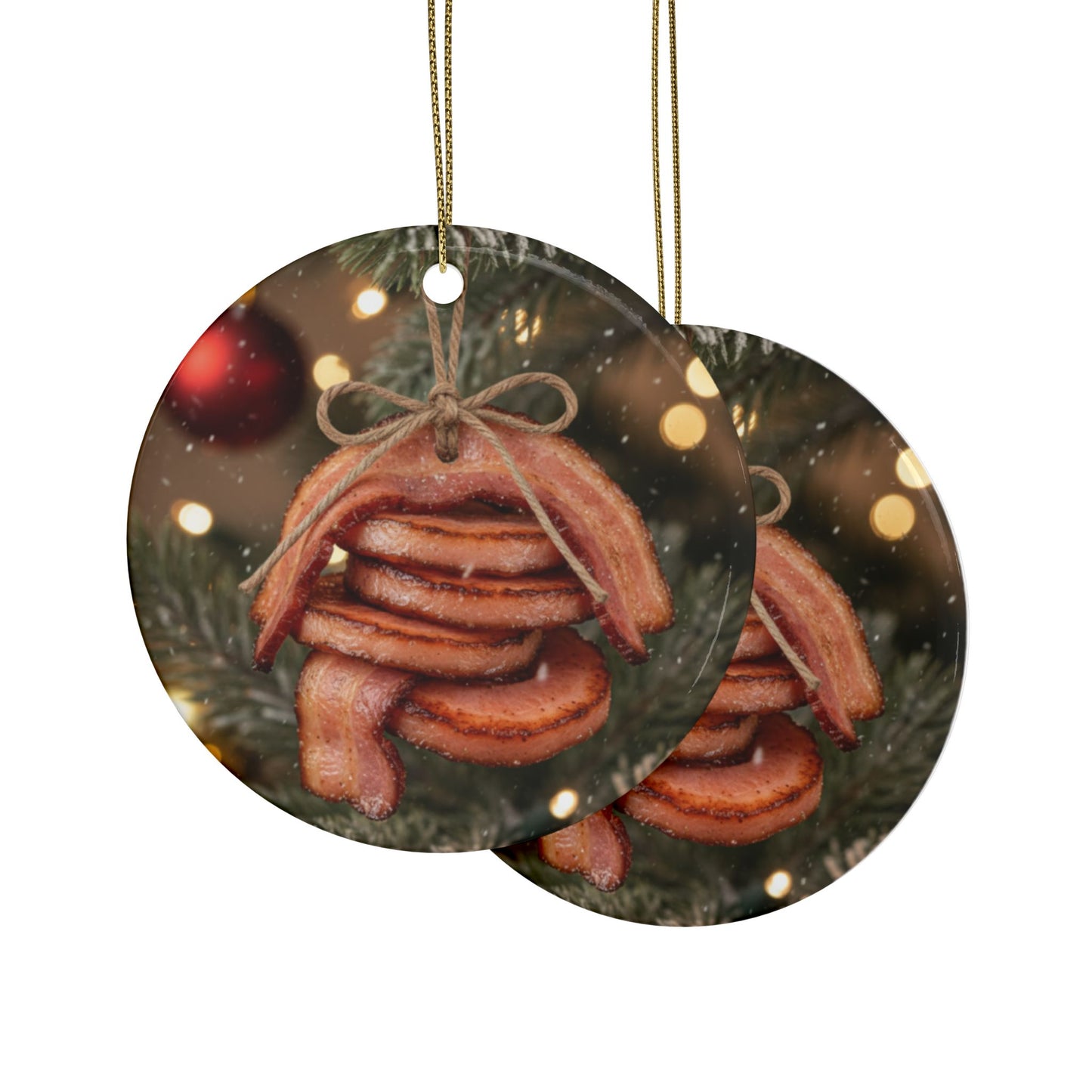 On the Fourth Day of Christmas - 4 Pounds of Back-bacon - Bob and Doug Festive Ornaments