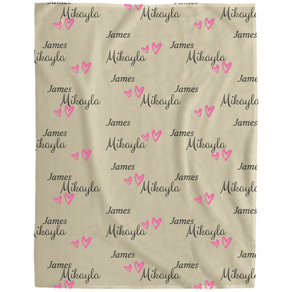 Plush Fleece Heart Blanket - Personalized
