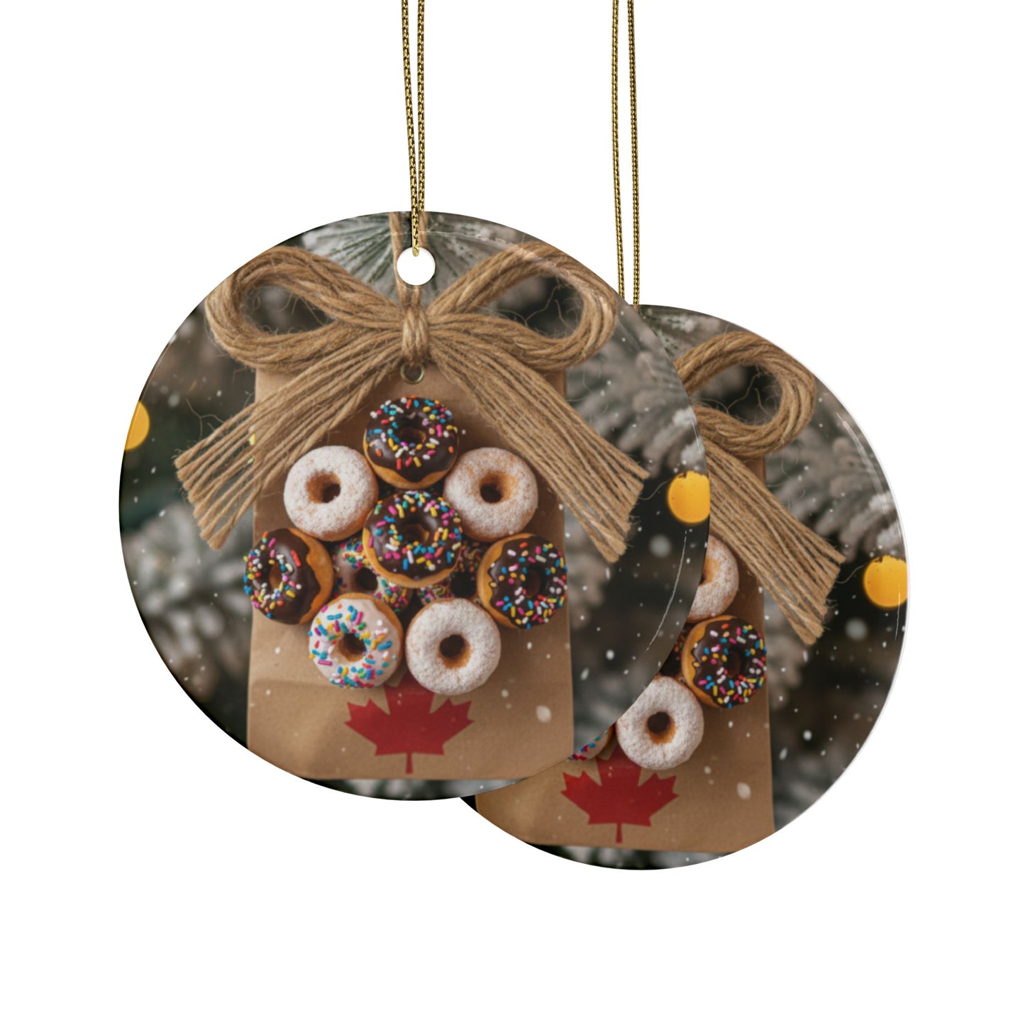 On the Tenth Day of Christmas - 10 Donughts - Bob and Doug Festive Ornaments