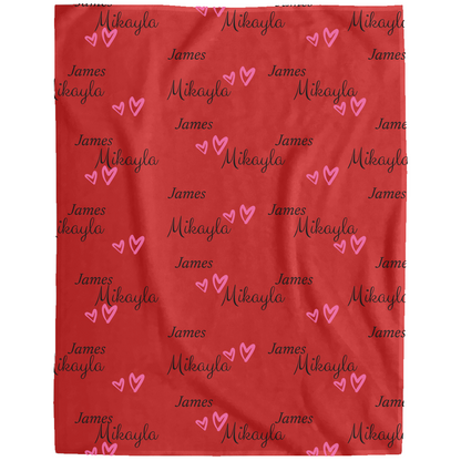 Plush Fleece Heart Blanket - Personalized