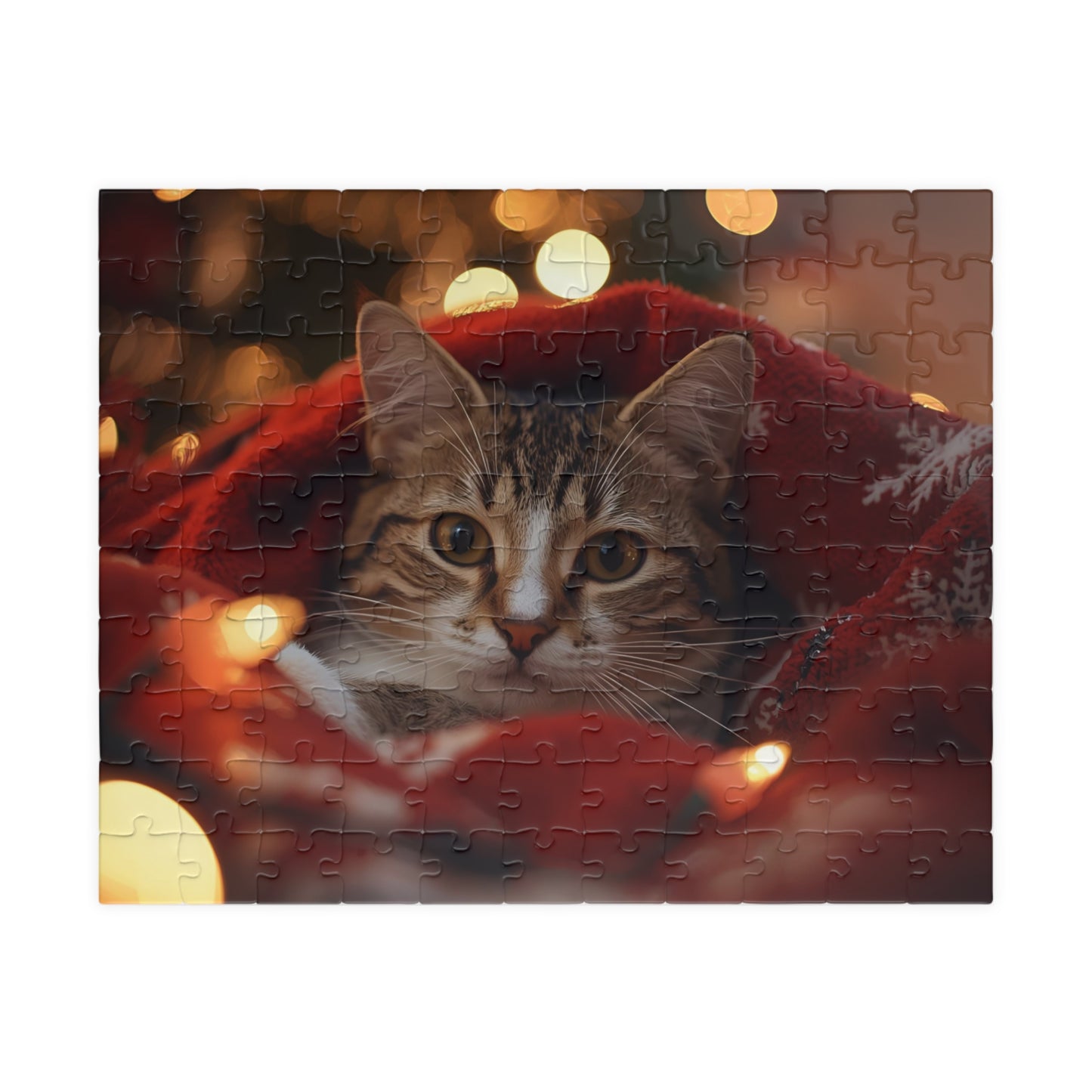 Cozy Cat Christmas Puzzle — Holiday Cat Jigsaw (110  or 520 pcs)