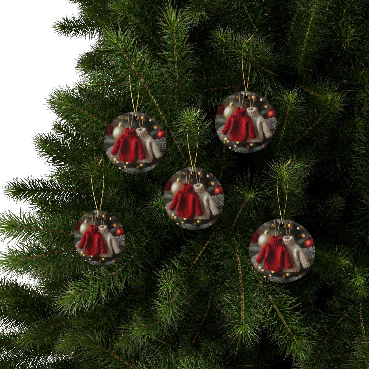 On the Second Day of Christmas - Two Turtle Necks Ceramic Ornaments - Beauty!