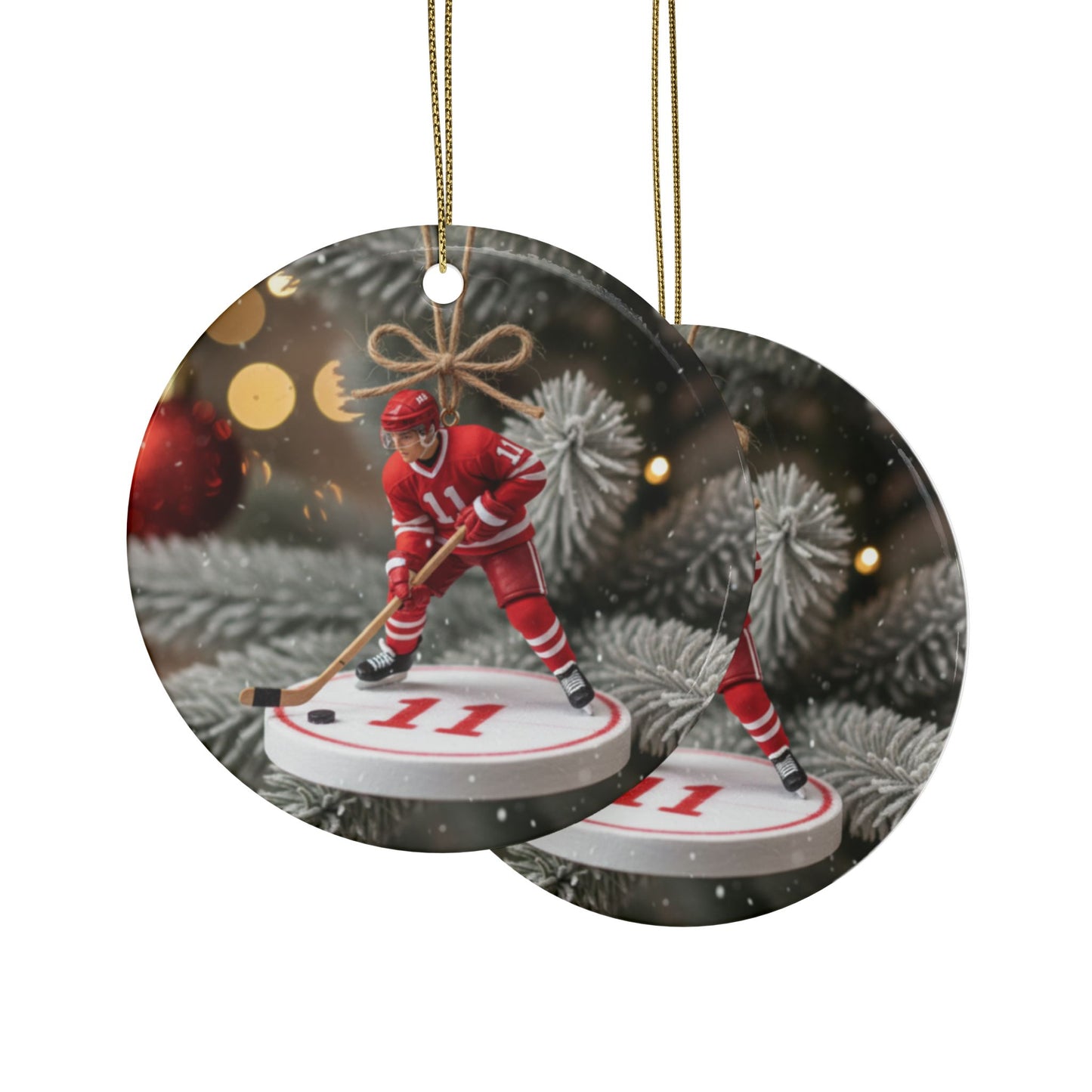 In the Eleventh Day of Christmas - 11 Hockey Players - Bob and Doug Festive Ornaments