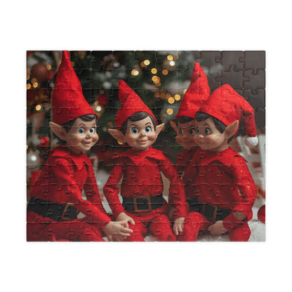 Christmas Elves Jigsaw Puzzle — Festive Holiday Puzzle (110 pieces)