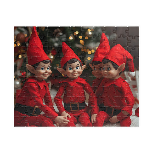 Christmas Elves Jigsaw Puzzle — Festive Holiday Puzzle (110 pieces)