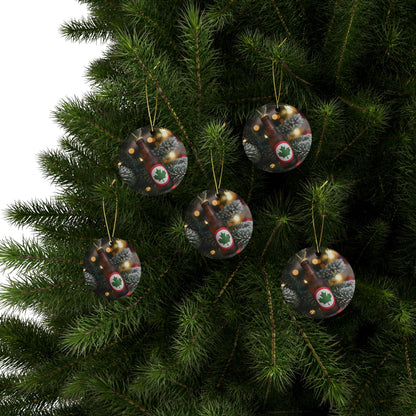 On the First Day of Christmas - A Beer in a Tree!! Bob and Doug Festive Ceramic Ornament