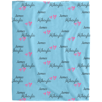 Plush Fleece Heart Blanket - Personalized