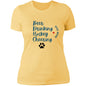 Ladies' T-Shirt - Hockey Cheering Dog Mom