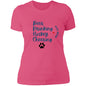 Ladies' T-Shirt - Hockey Cheering Dog Mom