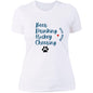 Ladies' T-Shirt - Hockey Cheering Dog Mom