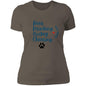 Ladies' T-Shirt - Hockey Cheering Dog Mom
