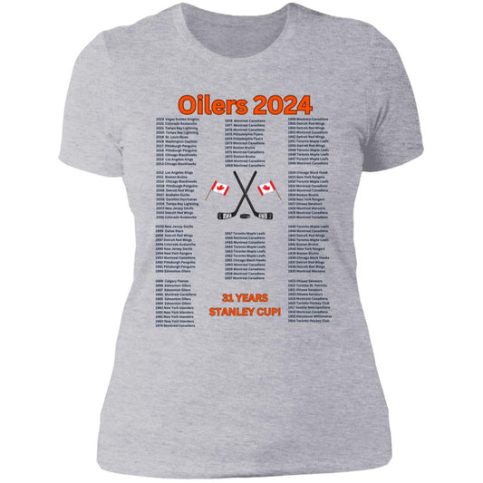 Oilers w flags NL3900 Ladies' Boyfriend T-Shirt