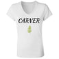 Ladies V-Neck T-Shirt - Carver with Cedar