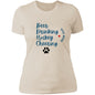 Ladies' T-Shirt - Hockey Cheering Dog Mom