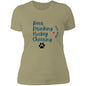 Ladies' T-Shirt - Hockey Cheering Dog Mom