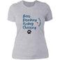 Ladies' T-Shirt - Hockey Cheering Dog Mom