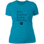Ladies' T-Shirt - Hockey Cheering Dog Mom