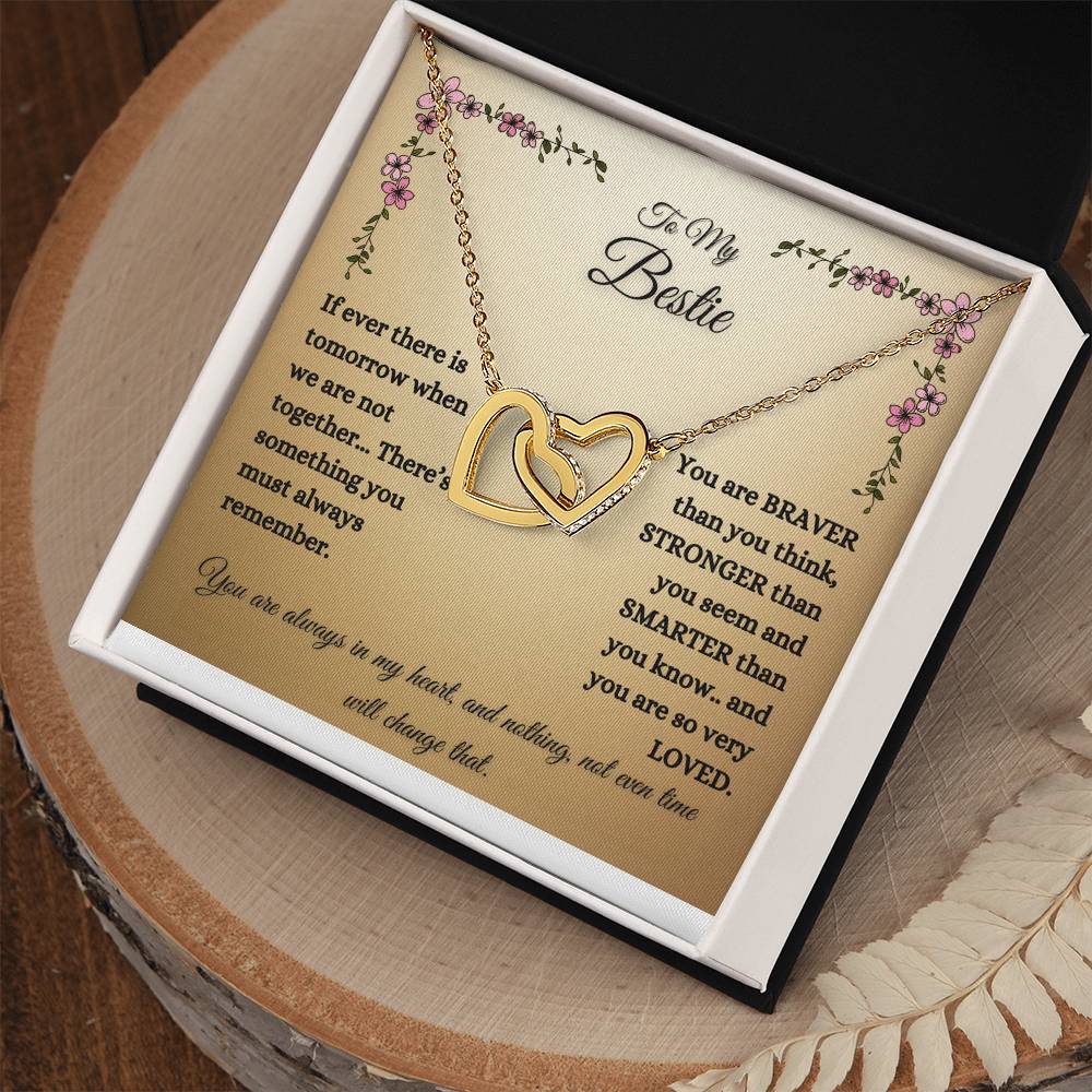 To My Bestie - Interlocking Our Heart Necklace