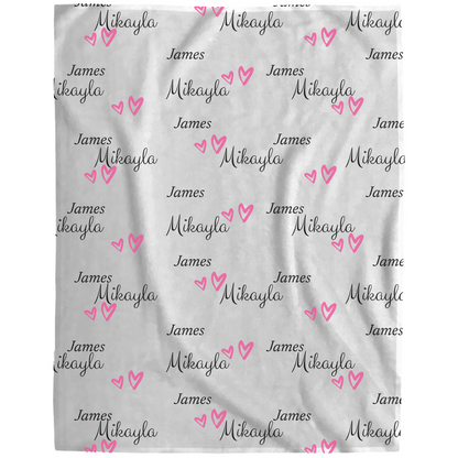 Plush Fleece Heart Blanket - Personalized