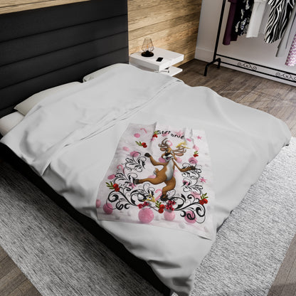 Plush Velveteen Reindeer Blanket