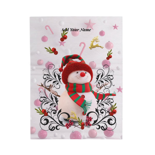 Plush Snowman Velveteen Blanket - Personalized