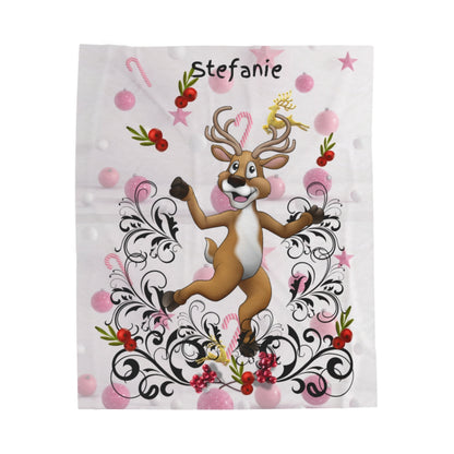 Plush Velveteen Reindeer Blanket